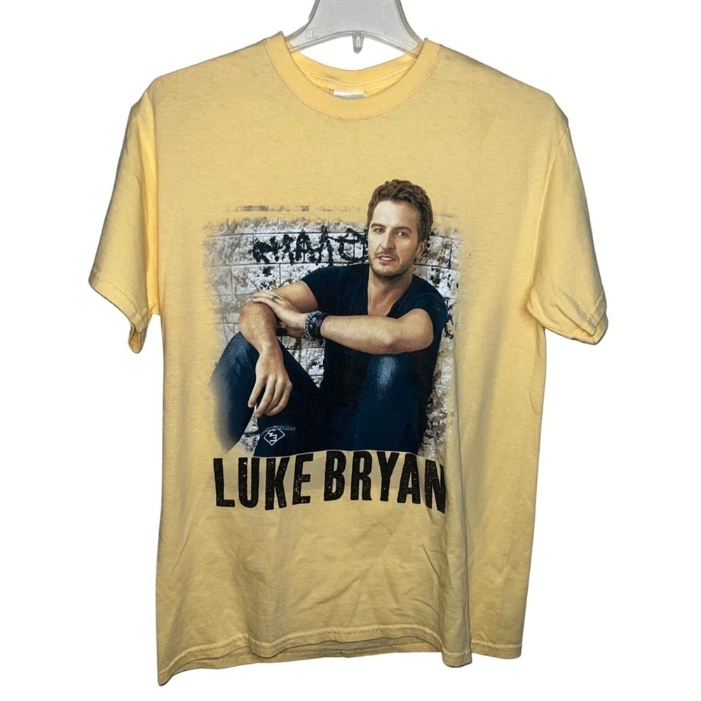 Luke Bryan Gildan Yellow Crash My Party Cotton 2 Sided Concert T-shirt Size Med